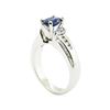 Image 4 : 1.28 ctw Oval Brilliant Blue Sapphire And Diamond Ring - Platinum