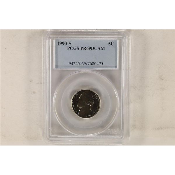 1990-S JEFFERSON NICKEL PCGS PR69 DCAM