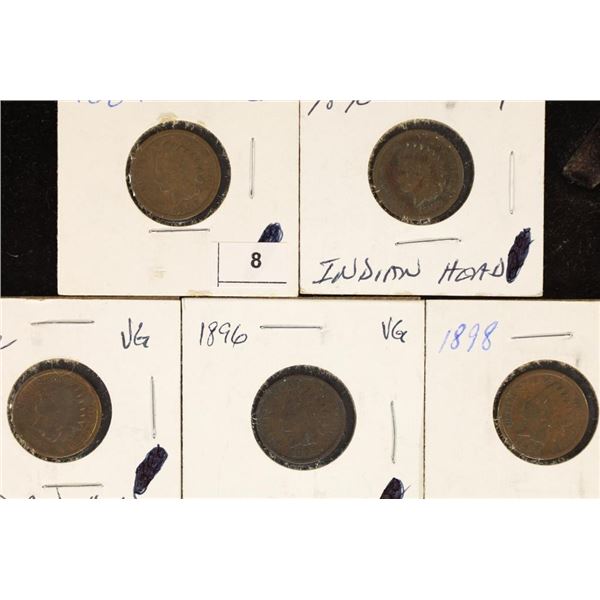 1889, 1890, 1892, 1896 & 1898 INDIAN HEAD CENTS