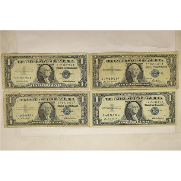 4-1957 $1 SILVER CERTIFICATES, BLUE SEALS