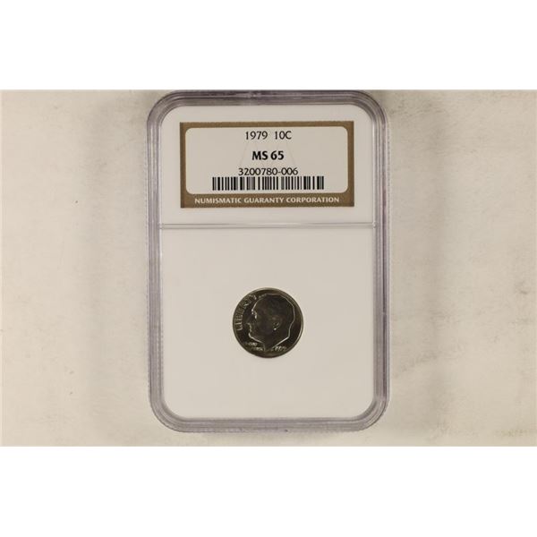 1979 ROOSEVELT DIME NGC MS65