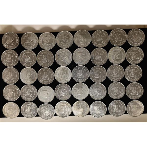 40-1 1/2'' ALUMINUM US NAVY RECRUTING TOKENS