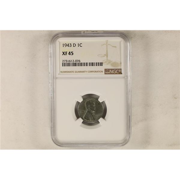 1943-D LINCOLN CENT NGC XF45
