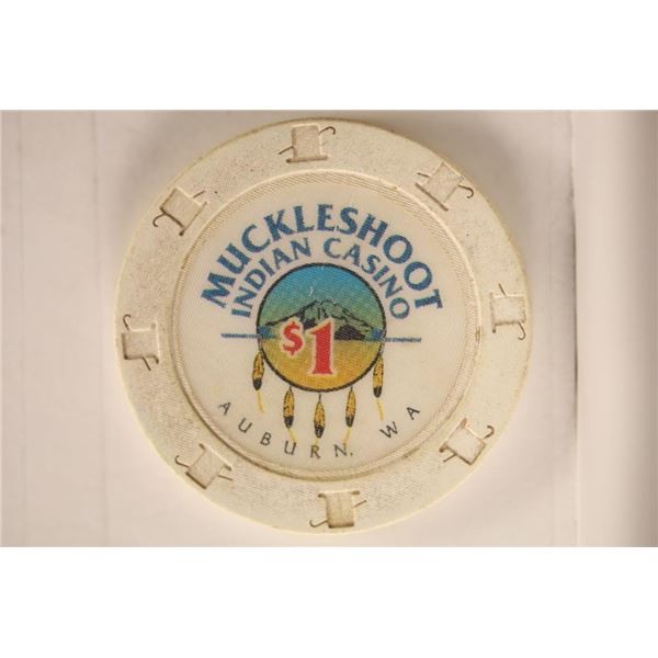 $1 MUCKLESHOOT INDIAN CASINO CHIP AUBURN, WA