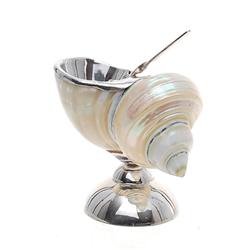 Sterling Silver & Polished Shell Salt Cellar (CLB-427)