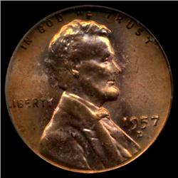 1957D Lincoln Cent Graded Red GEM (COI-3814)