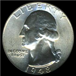1948 Washington 25c Quarter GEM Coin Graded MS65  (COI-4049)
