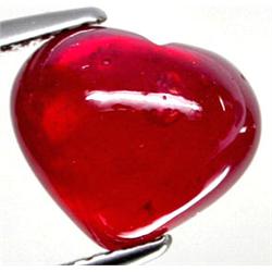 7.97ct RARE Sublime Top Blood Red Madagascar Ruby Heart Cabachon AAA CLEAN RETAIL $1850 (GEM-4963)