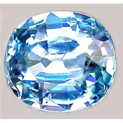 3.95ct RARE Enchanting Top Sea Foam Blue Zircon Cambodia VVS RETAIL $3550 (GEM-4969)