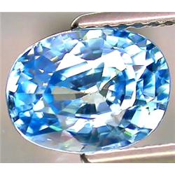 3.01ct RARE Excellent Ocean Blue Zircon Cambodia Oval VVS RETAIL $2850 (GEM-4978)