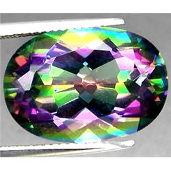 11.95ct Oval Portuguese Cut Multi Color Mystic Quartz FLAWLESS RETAIL $750 (GEM-7129)