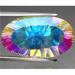22.12ct Oval Concave Cut Moon Glow Mystic Quartz FLAWLESS RETAIL $1550 (GEM-7132)