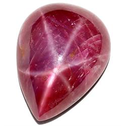 19.29ct RARE Pear Cabachon 6 Rays Natural Rich Red Star Ruby RETAIL $9850 (GEM-7208)