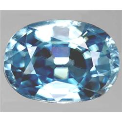 1.37ct RARE Top AAA Oval Cut Sky Blue Zircon VS  RETAIL $1650 (GEM-7240)