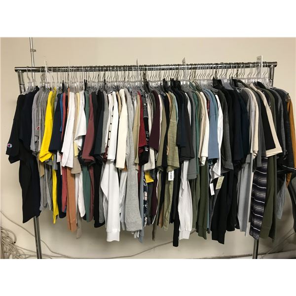 RACK OF ASSORTED SIZED CLOTHING (MANY NEW WITH TAGS) BRANDS INCLUDE; SCOTCH AND SODA, CUB MONACO,...