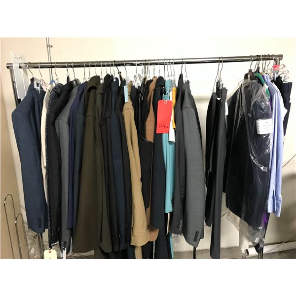 RACK OF ASSORTED SIZED CLOTHING (MANY NEW WITH TAGS) BRANDS INCLUDE; CALVIN, KLEIN J+, ZARA, AND ...