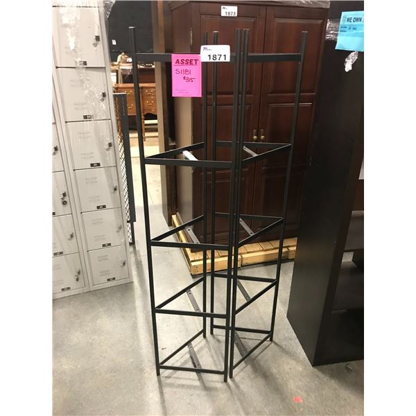PAIR OF METAL SHELVING UNITS MISSING SHELVES