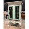 Image 1 : 2 PIECE SHABBY CHIC CABINET WITH GLASS SHELVES