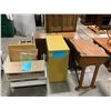 Image 2 : LOT OF MISC FURNITURE ITEMS; END TABLES WRITING DESK, SHELVING AND MORE