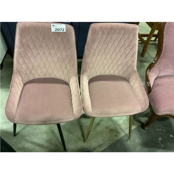 PAIR OF DUSTY ROSE DINING CHAIRS