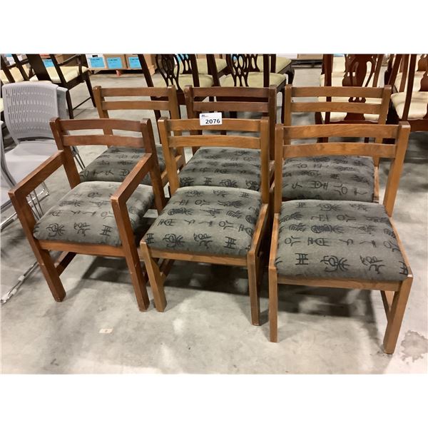 SET OF 6 OAK DINING CHAIRS