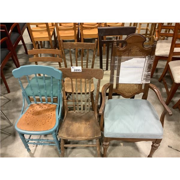 SET OF 6 MISMATCHED CHAIRS