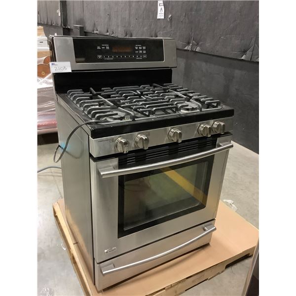 STAINLESS STEEL GE MONOGRAM GAS STOVE WITH GAS OVEN