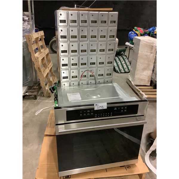 PALLET INCLUDING STAINLESS STEEL BUILT IN OVEN, MAILBOXES WITH KEYS AND MORE