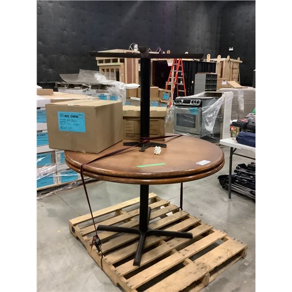 PALLET WITH TABLES AND BOXES OF MISC