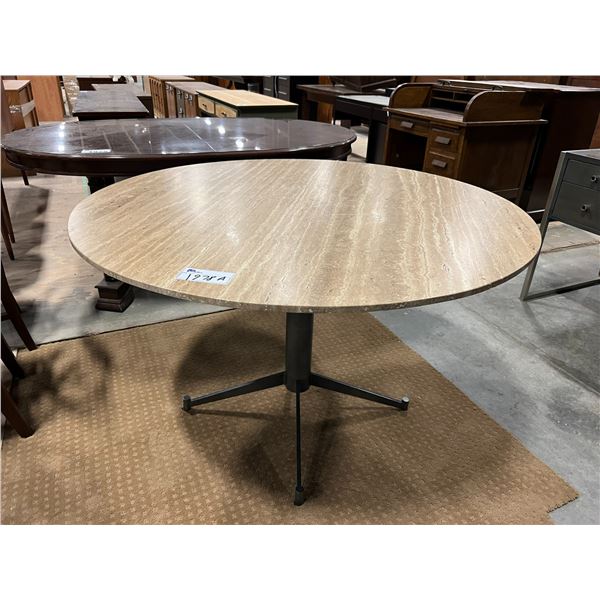 ROUND MARBLE TOP TABLE WITH PEDESTAL BASE