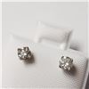 Image 2 : 14K White Gold Diamond (0.42Ct,Si2-I1,F-G) Earrings(~weight 0.49g), Made in Canada, Appraised Retail