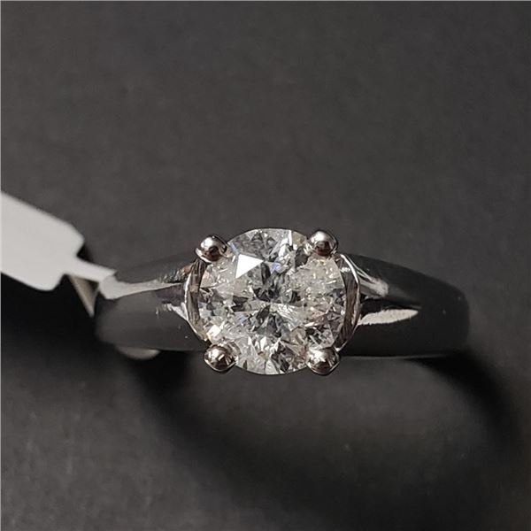 10K White Gold Diamond (1.03Ct,I2,G-H) Ring (~Size 6.75) (~weight 2.5g), Made in Canada, Appraised $
