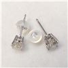 Image 3 : 14K White Gold Diamonds(1.08Ct,Si2-I1,H-I) Stud Earrings (~weight 0.85g), Made in Canada, Appraised 