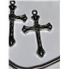Image 2 : Peanuts .925 Silver Pandora Style Bracelet with 2 Crucifix Pendants