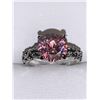 Image 2 : Pink Ice Topaz 1.0 Carat Solitaire Ladies Silver Promise Ring