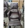 Image 2 : Floor Model Faux Leather Rocker/Recliner - Some wear to seat as shown in photos