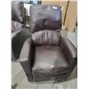 Image 5 : Floor Model Faux Leather Rocker/Recliner - Some wear to seat as shown in photos