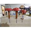 Image 2 : Set of 3, Handmade Wooden Toadstool Mushroom Garden Spikes