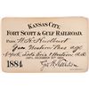 Image 1 : Kansas City, Fort Scott & Gulf RR Pass 1884 [151483]