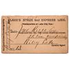 Image 1 : Lake's Stage & Express Line Pass with Biography 1887 [151490]