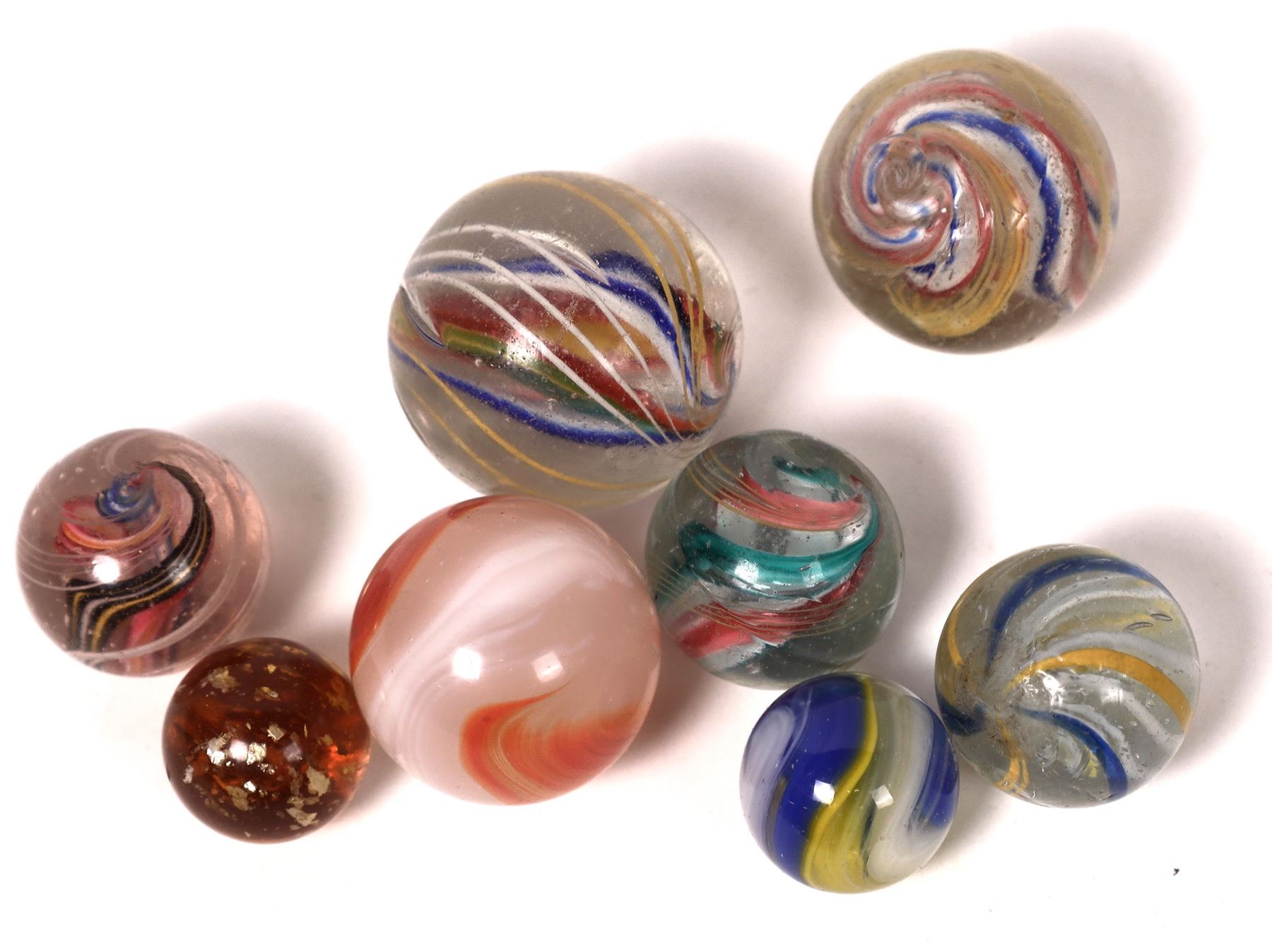 Marbles - Handmade German Swirls (6), Akro Agates (2) [151640 ...