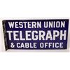 Image 1 : Western Union Telegraph Metal 2 Sided Sign [152171]