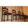 Image 1 : Antique Wood Ladder Back Chairs with Red Leather Seats (4 Chairs) [138783]