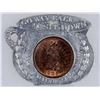 Image 2 : Majestic Saloon Token w/ encased Indian Cent [153893]