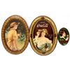 Image 1 : Original Coca-Cola Tip Trays (2) and Pocket Mirror [153658]
