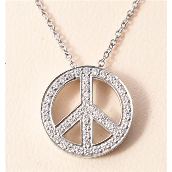 Tiffany diamond peace sign necklace Clearance