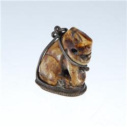 Hand Carved Tiger Amulet On Boar Tooth (ANT-041)
