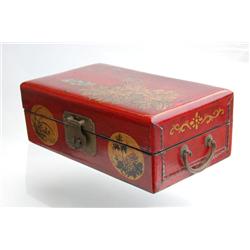 Chinese Leather Covered Pillow Box (CLB-030)