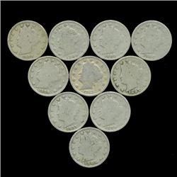 10 US Liberty V Nickel Coin Lot (COI-454A)