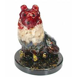 800ct.  Dog Statue Statue Fancy Sapphire~Topaz RETAIL $1350  (GEM-2898)